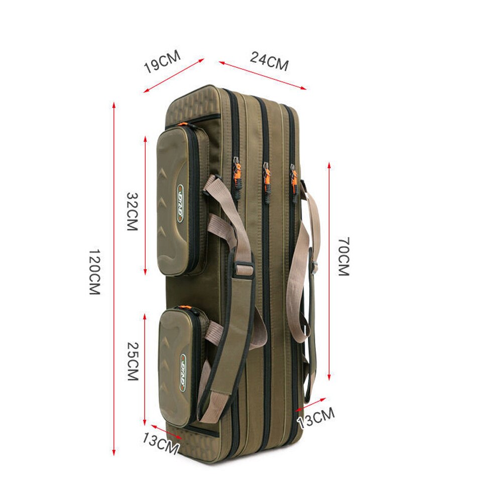 80cm/90cm/100cm/120cm wasserdichte angelrutentaschen, 3/4- lagige aufbewahrungstasche für angelrollen, ausrüstungs- und ködertasche, großer rucksack