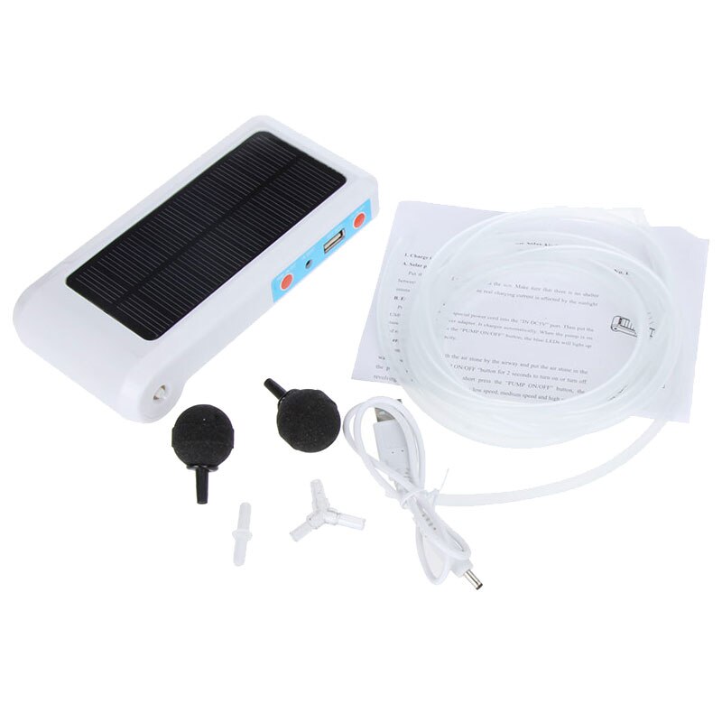 Mini Luchtpomp Solar Power Panel Waterdichte aquarium Aquarium beluchting Luchtpomp met batterij Zuurstof Generator Zuurstof Luchtbel