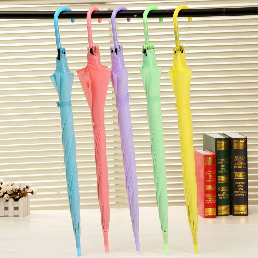 8-Bone Lightweight Small Fresh Umbrella Transparent Straight Umbrella Semi-Automatic Multicolor Polka Dot Ladies Umbrella: Matte mix