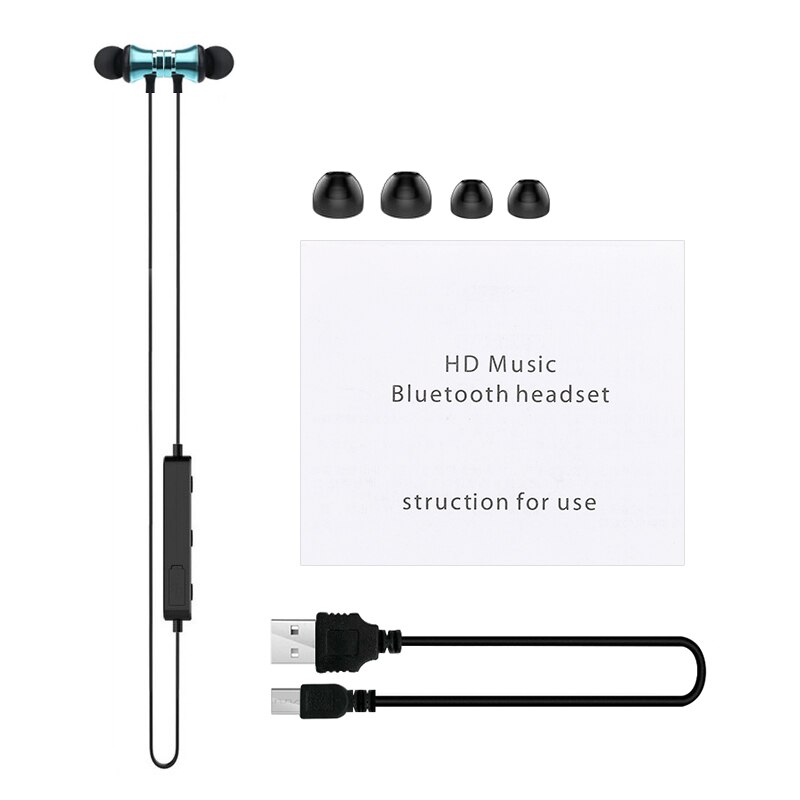 Auricolare In-Ear S8 Wireless ad adsorbimento magnetico Bluetooth 4.2 con microfono sport cuffia auricolare Stereo basso per tutti i telefoni