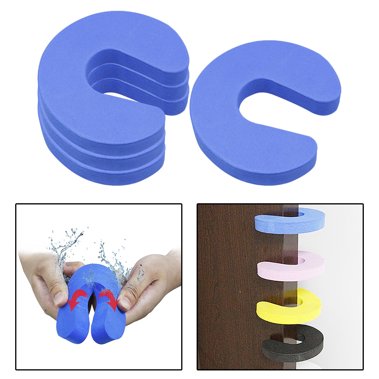 Soft Door Stopper Pinch Guard for Baby Finger Protector Baby Children Infant Child Proof Door Stop Universal Door Slam Stopper: blue