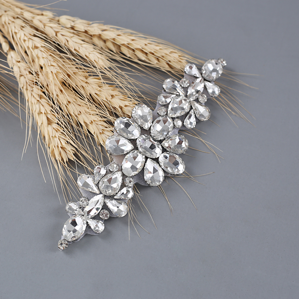TRiXY S45 Handgemaakte Bruiloft Riemen Kristal Trouwjurk Riem Bruiloft Accessoires DIY Bruid Bridal Sjerpen Bridal Riemen: rhinestone applique