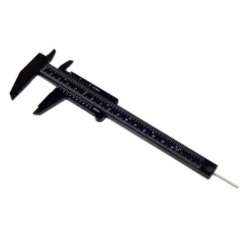 150mm/6 &quot; karbonfiber digital skyvelære 100mm/4 tommers plast vernier skyvelære måler elektronisk plast skyvelære skyve linjal måler: Plast svart