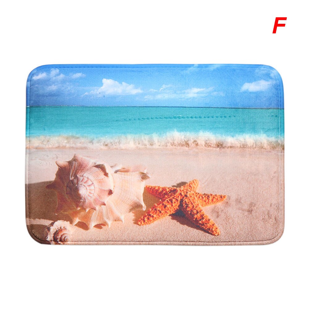 Alfombra de baño de impresión de estilo marino Felpudo de playa estrella de mar estera de suelo alfombra de dormitorio antideslizante alfombra de Tatami suave decoración de casa: F