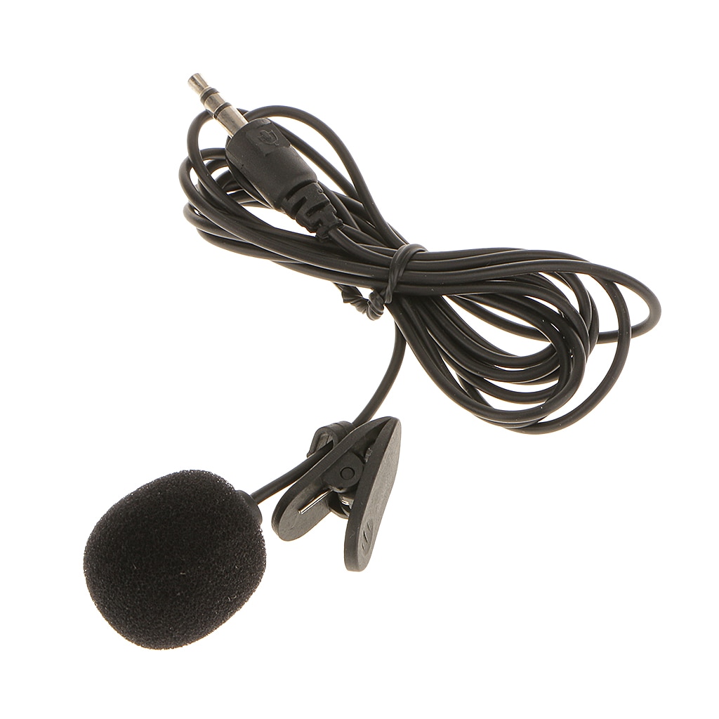 3.5mm Jack Plug Mini Clip On Microphone Mic With Tie Collar Shirt Clip Black