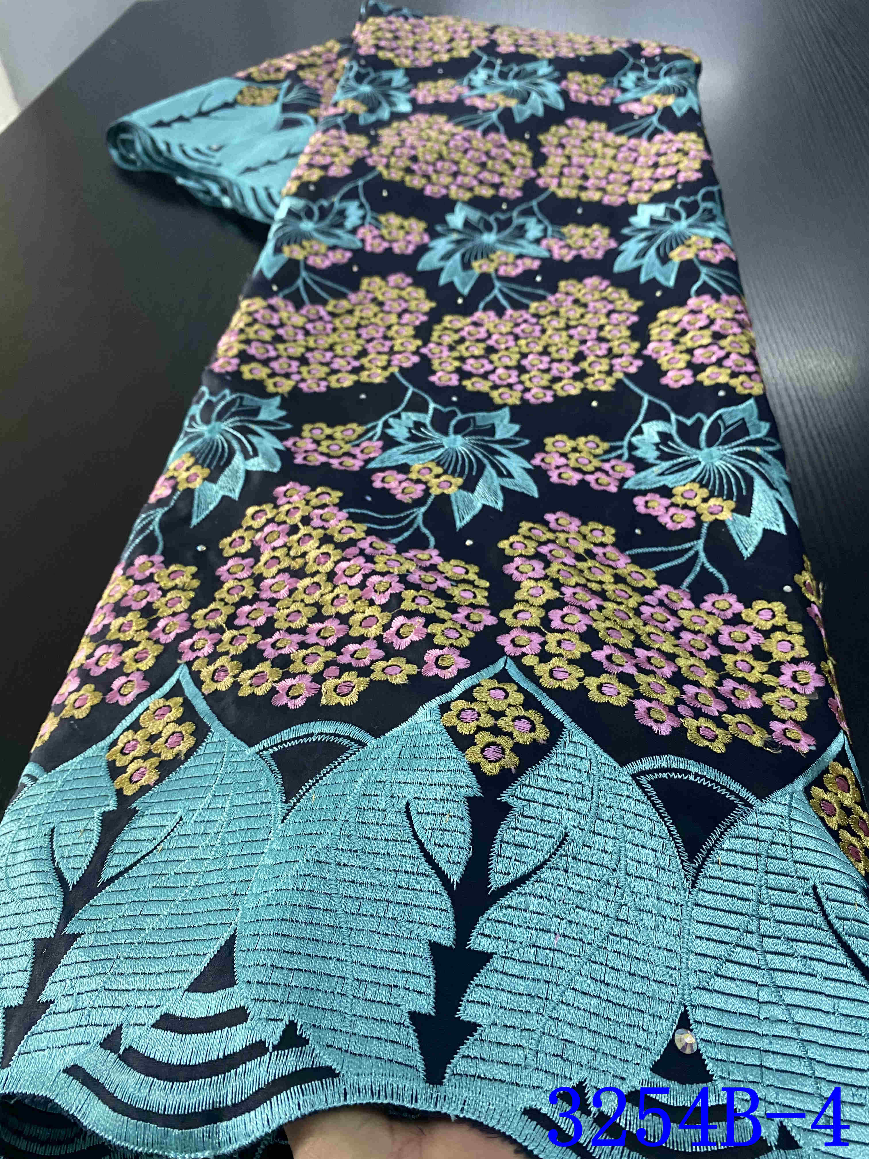 voile lace in switzerland nigerian lace fabrics latest african dry lace fabric cotton lace YA3254B-3: Picture 4