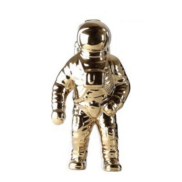 Guld rum mand skulptur astronaut vase moderne keramik kosmonaut ornament model have statue hjem dekorationer: Guld / L