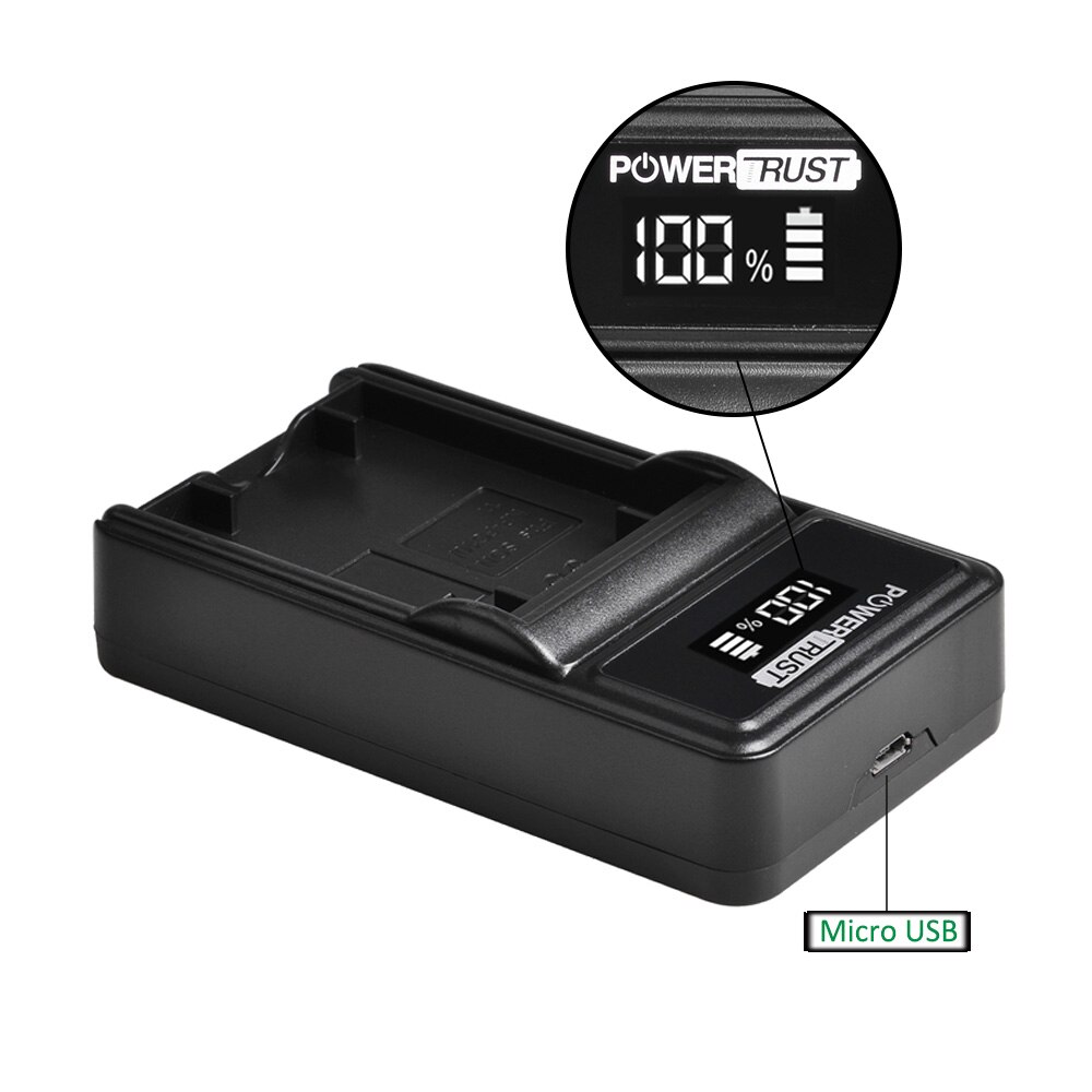 PowerTrust 1400mAh NP-FC11 NP-FC10 Battery and Fast USB Charger for Sony DSC-P2/P3/P5/P7/P8/P9/P10/FX77/F77A, DSC-V1 Cameras