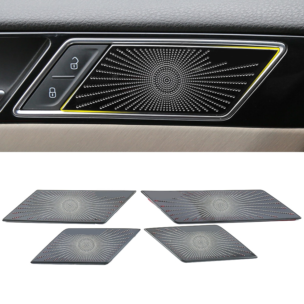 For VW Volkswagen Arteon CC Stainless Car Door Panel Loudspeaker Pad Speaker Cover Trim Frame Sticker Accessories