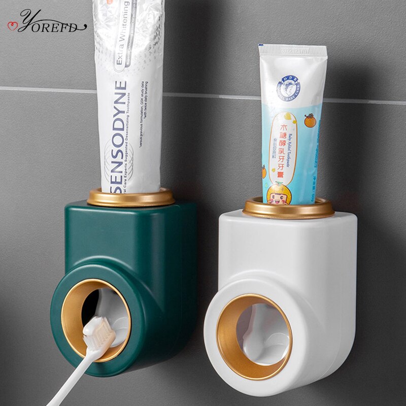 OYOREFD-exprimidor de pasta dental de pared, dispensador de pasta dental completamente automático, soporte para pasta dental de baño, accesorios para el baño