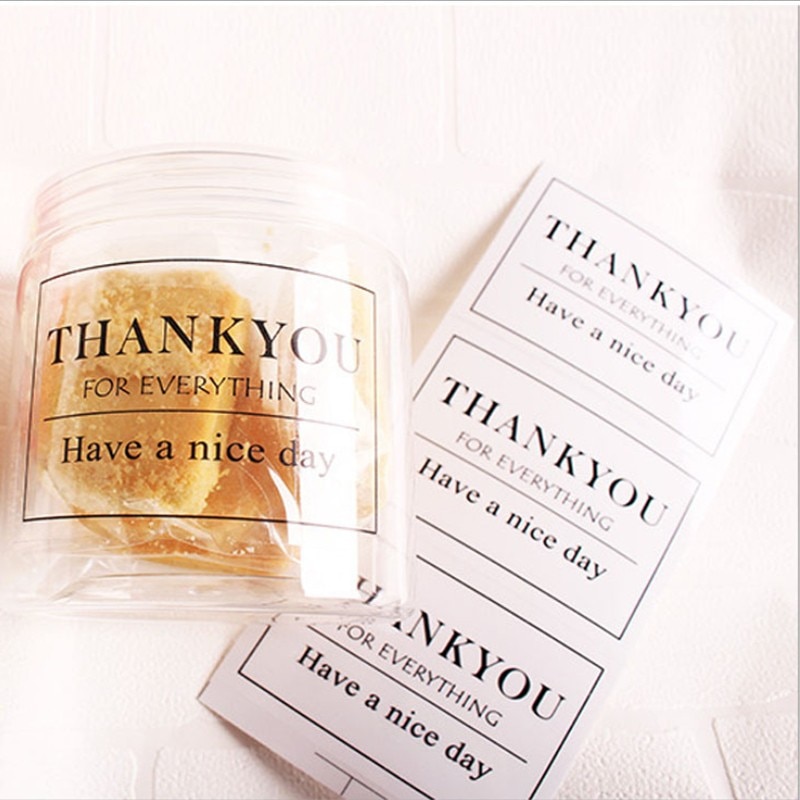 30pcs/pack Transparent thank you Label Sticker Circular Sealing Label Sticker PVC transparent label stickers large 8x5.5cm