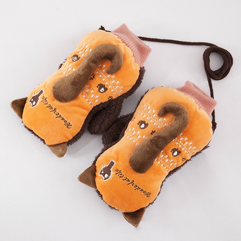 Mooie Carton Staart Vrouwen Mannen Kids Winter Handschoenen Meisjes Outdoor Houden Warm Dikke Katoenen Fitness Handschoenen Voor Studenten