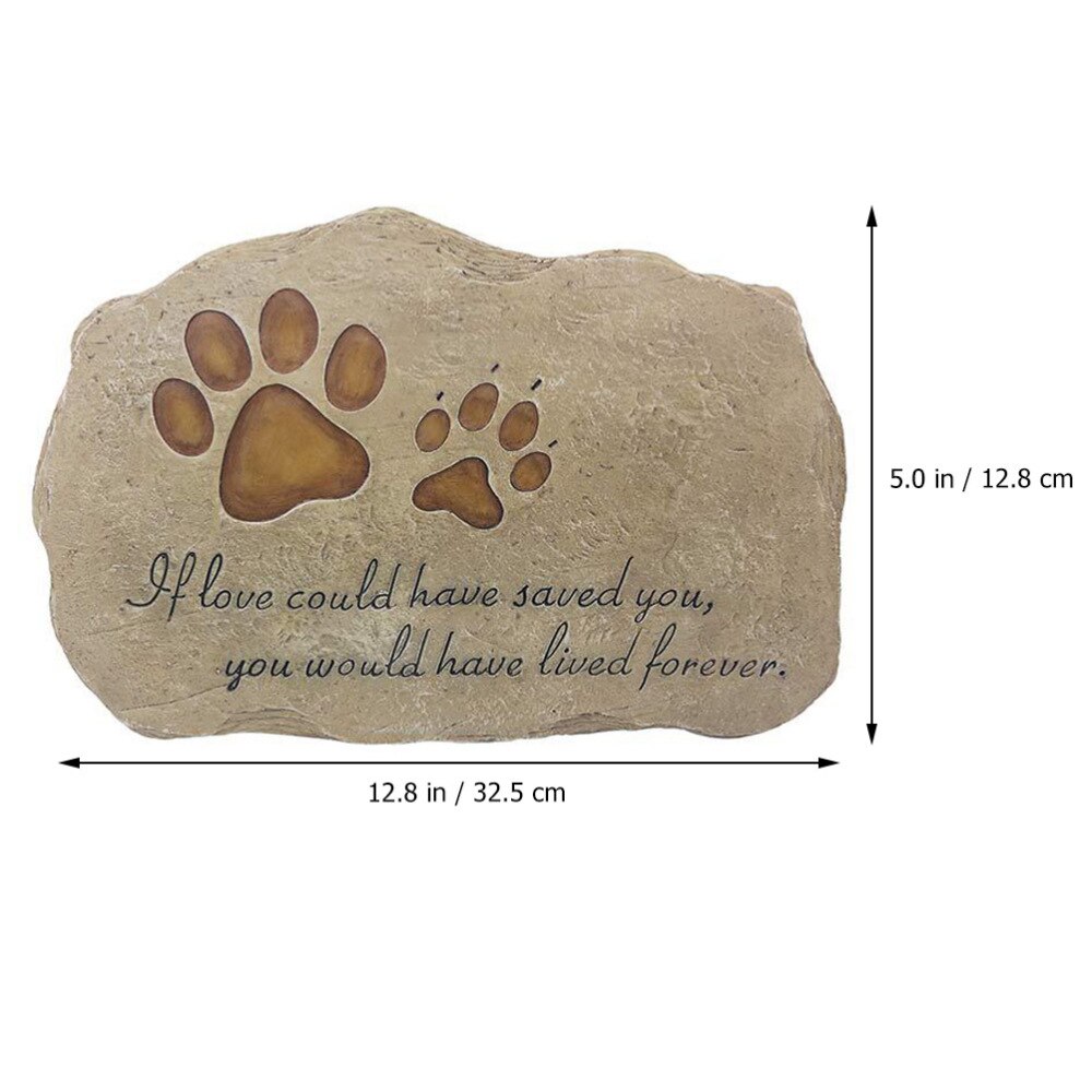 Hund Grabstein Pfote Druck Haustier Erinnerung Denkmal Stein Plakette Garten Stein