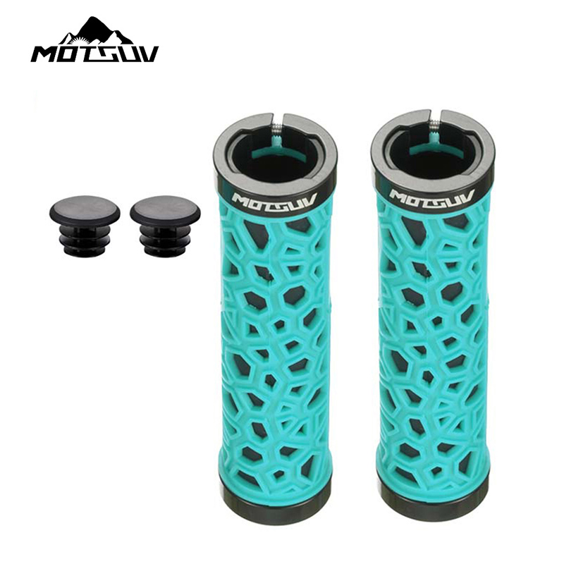 Empuñaduras huecas para bicicleta de montaña, empuñadura de manillar de goma antideslizante con bloqueo Bilateral, empuñaduras de manillar para bicicletas Bmx: YELLOW