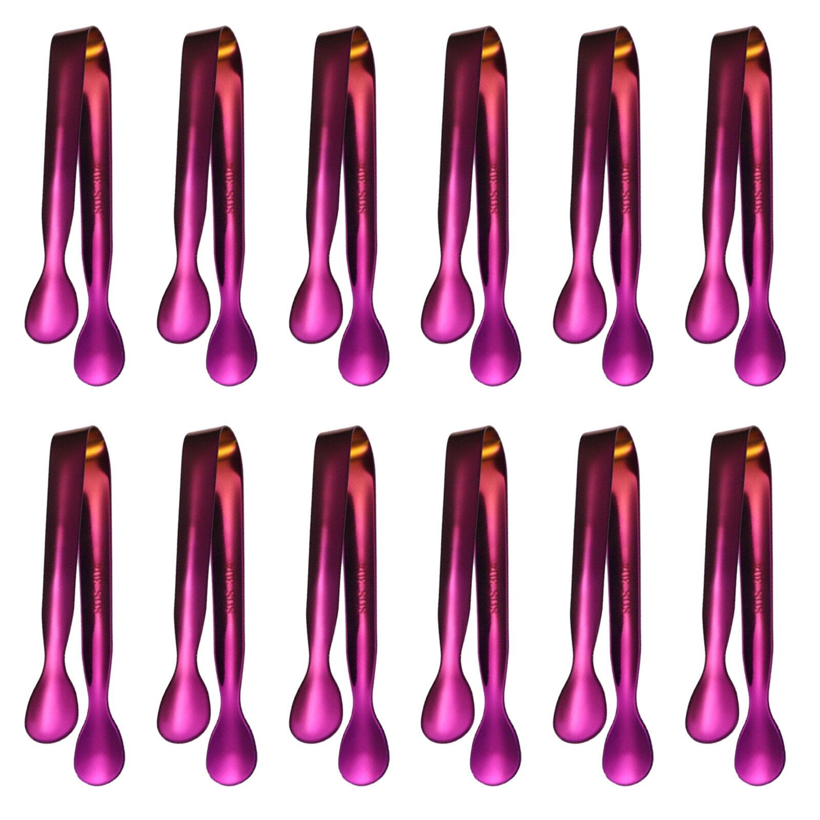 12Pcs Multicolored Mini Sugar Clips Small Ice Tongs Ice Clips Kitchen Tools For Tea Coffee Bar Kitchen Barbecue BBQ Clip: Purple