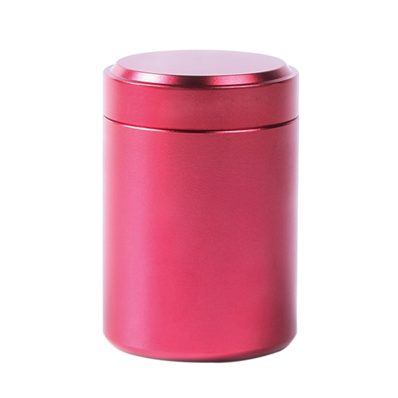 1pcs Small Metal Aluminum Sealed Cans Portable Travel Tea Caddy Airtight Smell Proof Container Stash Jar: Red