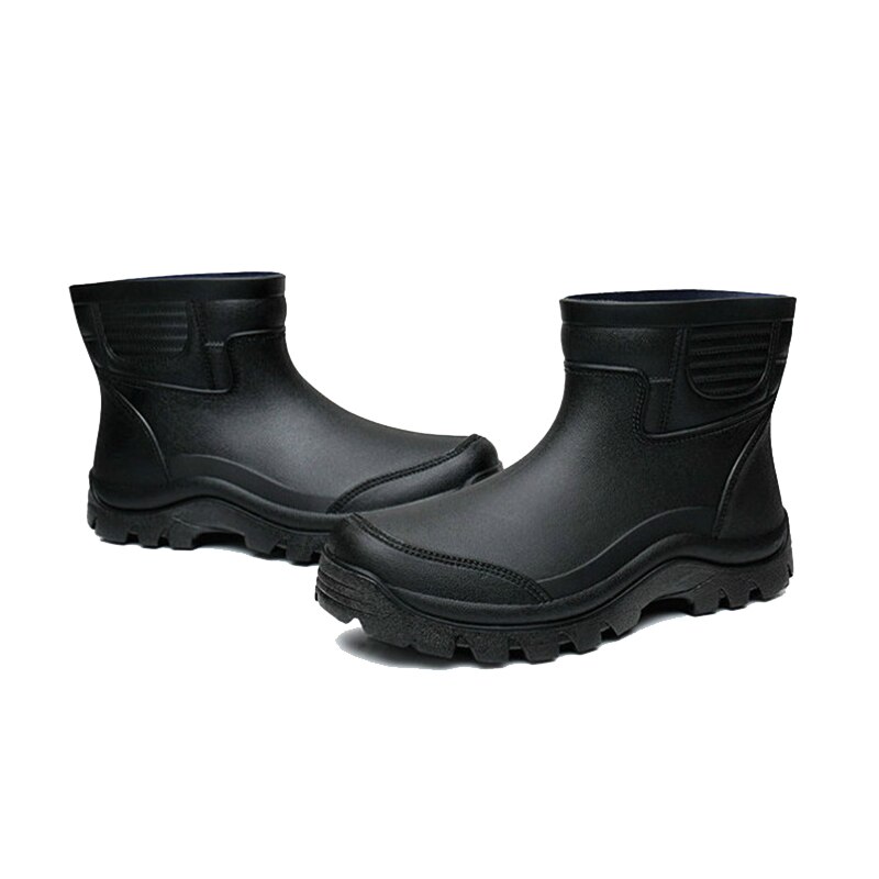 Aleafalling Regen Laarzen Waterdichte Lente Winter Schoenen Mannen Regen Jongen Water Rubber Zwarte Enkellaarsjes Slip-on Botas m016