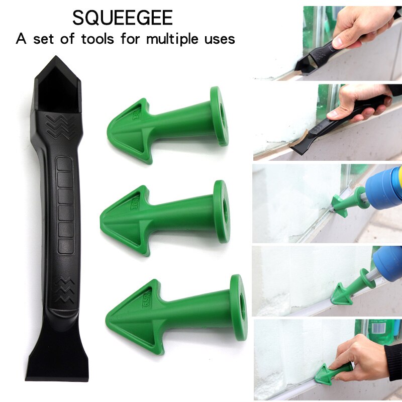 Caulk Nozzle Scraper Set Reusable Sealant Angle Scraper Silicone Grout Caulk Tools