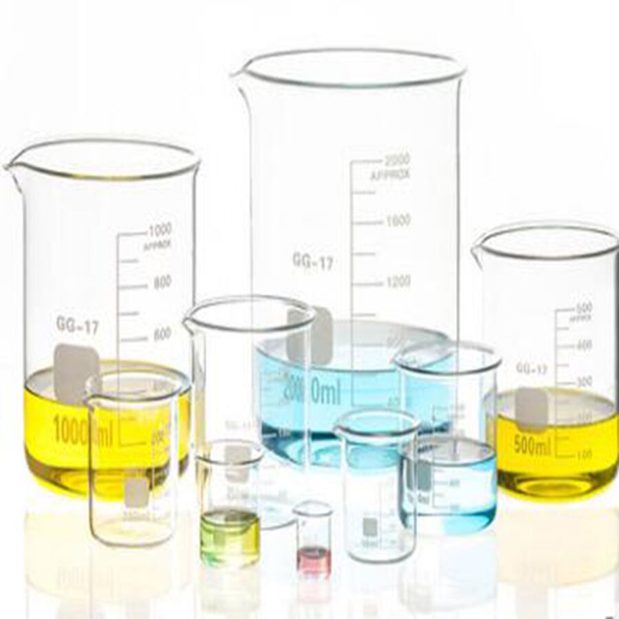 50 ml-3000 ml bajo forma de vaso de precipitados vaso de vidrio borosilicato para laboratorio de química transparente vaso frasco engrosado con caño
