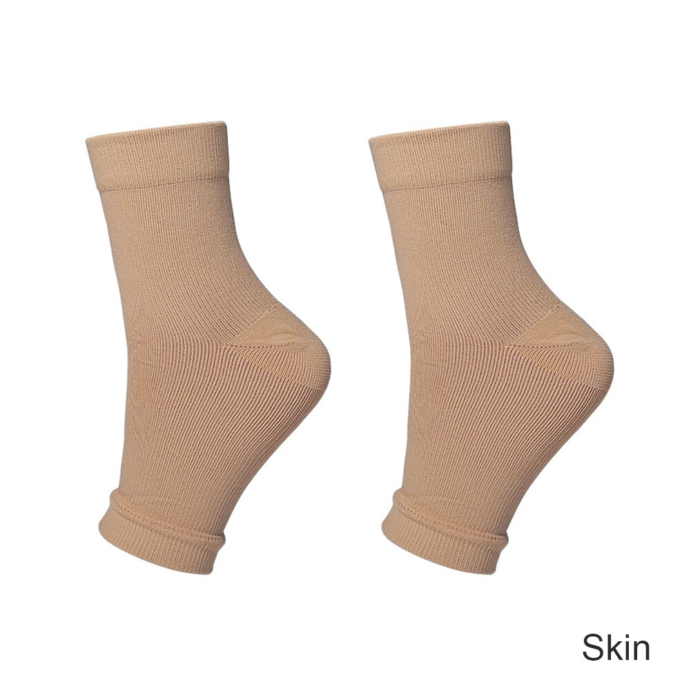 1 paar fußengel Anti-ermüdungs-kompressions-fußmanschetten mit knöchelunterstützung, fahrrad-, Basketball- und sportsocken für draussen-aktivitäzehn, herren-knöchelbandage: Haut / S/m