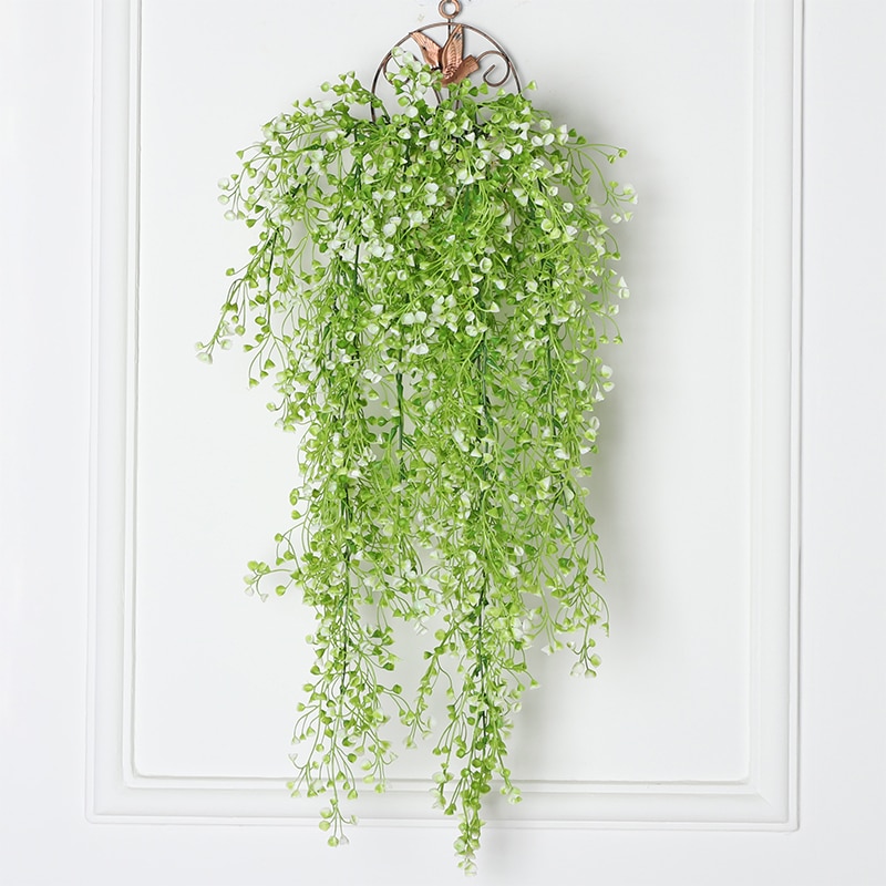 2PCS Artificial Hanging Plants Gypsophila 120CM PP Plant Greenery Green Leafs wall decor bathroom accessories