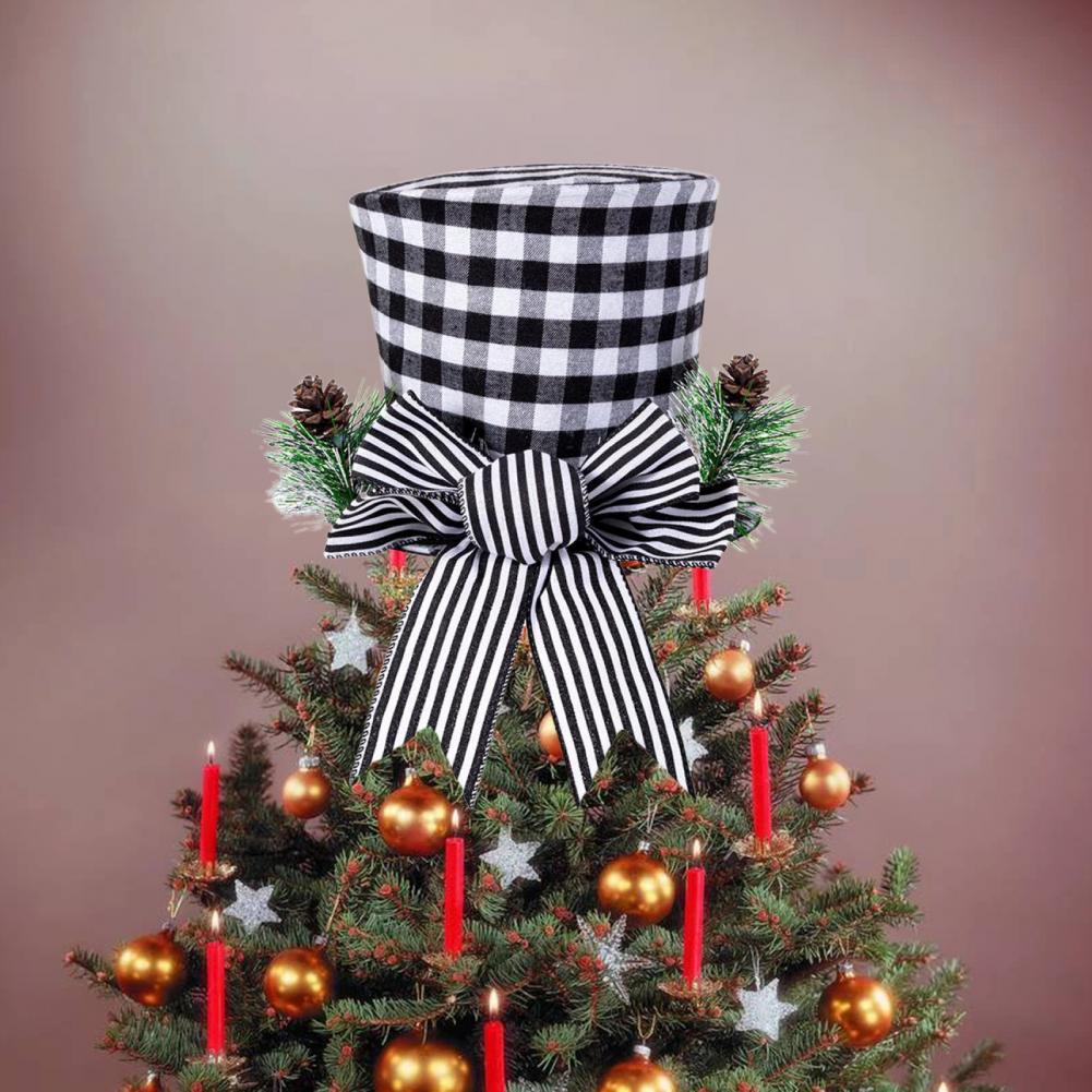 Tree Topper Decor Fabric Tree Topper Hat Lightweight Festive Touch Attractive Large Farmhouse Xmas Tree Topper Hat