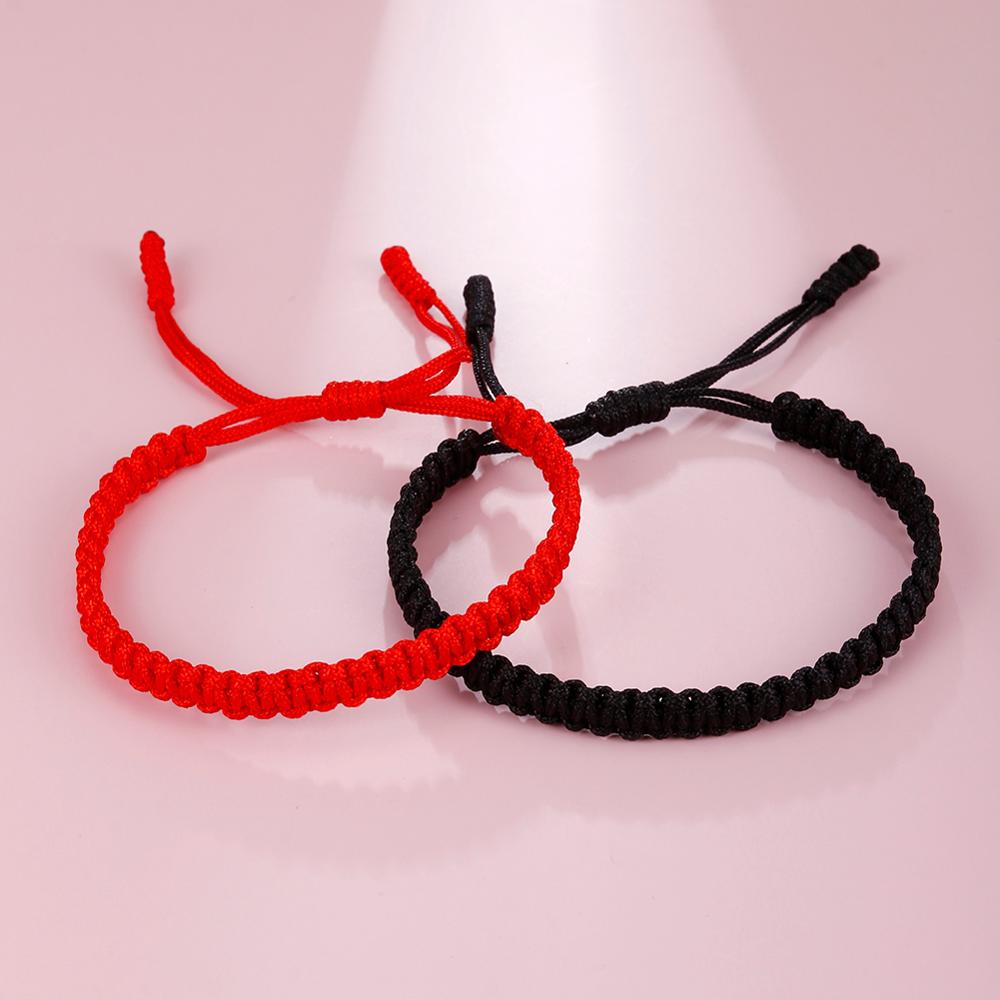 Black Red String Braided Couple Bracelet Woven Knots Lucky Rope Bracelets Bangles Men Women Anniversary Jewelry Lover