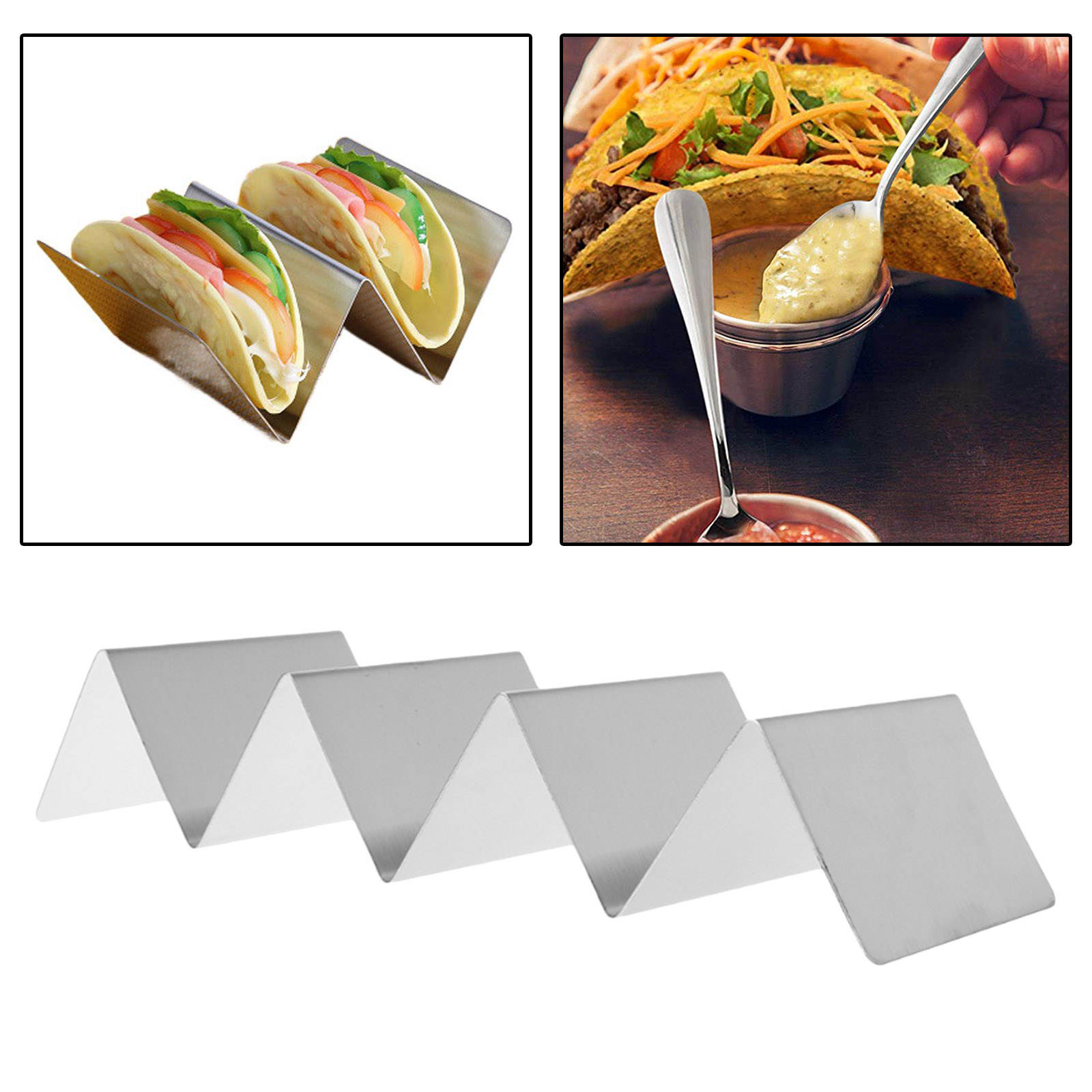 Taco Holder Stainless Steel Taco Rack Shell Taco Display Stand Plate Tray Food Holder Rack, Kitchen Cooking Tool: F