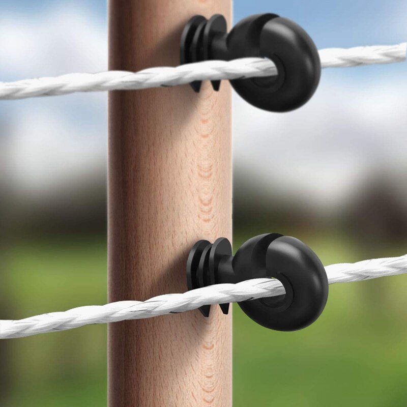 25Pcs Electric Fence Insulator Screw-in Insulator Fence Ring Post Wood Post Insulator,Livestock Fence Accessories