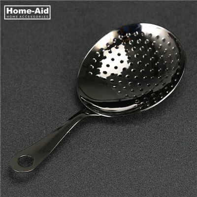 Julep-colador de cóctel de acero inoxidable 304, herramienta de Barbartender para bebidas mezcladas, colador de hielo para Bar: Gunmetal Black