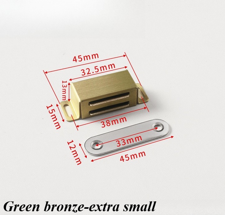 1 stk. magnetlås til køkkenskabslåger i rustfrit stål til tv-bord, skab og andre møbler, skuffedør: Rød