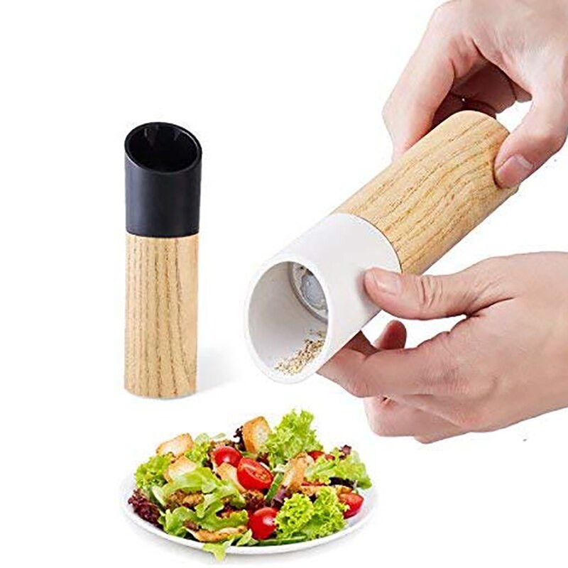 Moulin à sel et poivre en bois lot de 2-salière et poivrière avec Rotor en céramique réglable-moulin à poivre sel