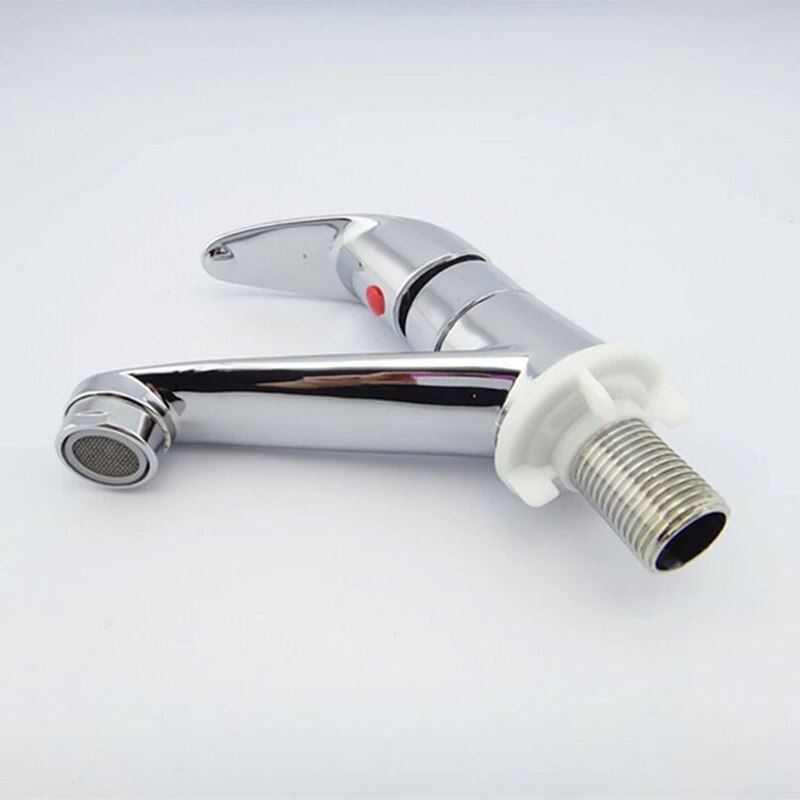 Badkamer Wastafel Kraan Chroom Enkel Handvat Keuken Kraan Kraan Mixer Koud Water Slang Verchroomd