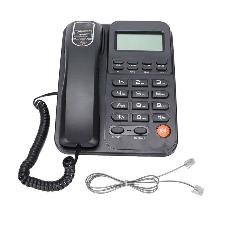 Landline Phone Desktop Corded Fixed Telephone Semi Hands Free Wired Phones with Caller ID Display for Home Office Hotel Use: black