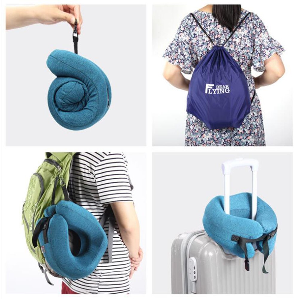 Travel Pillow–Memory Foam Neck Travel Pillows for Airplanes Trains Offices and Home,Neck and Head Support Pillow Sleeping Rest