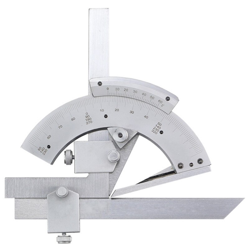 320 Degree Adjustable Protractor Stainless Steel Roundhead Angle Finder Rotary Measuring Ruler Mathematics Measuring Tool