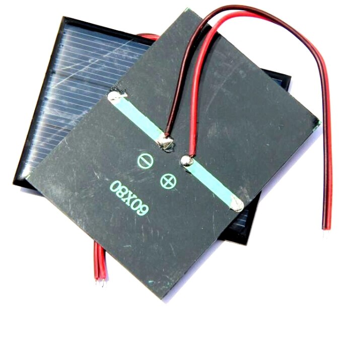 0.65w 1.5v 430ma mini solcelle polykrystallinsk solpanel diy solopladersystem med 15cm kabel 60*80mm 5 stk