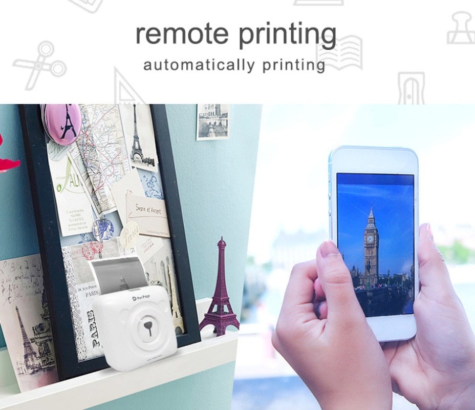 GOOJPRT A6 PeriPage Cute Mini Portable Bluetooth Wireless Paper Photo Printer Pocket Thermal Printing USB Connection