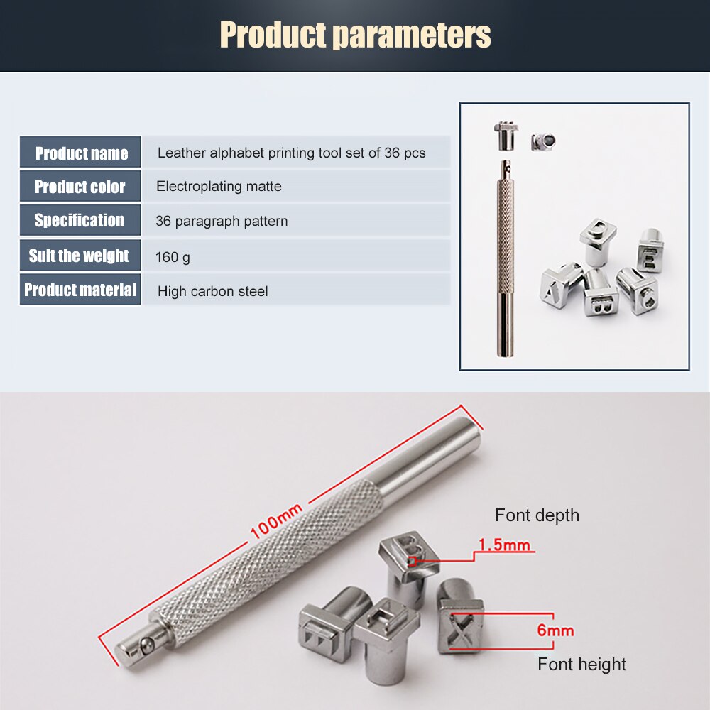 37Pcs DIY Leather Seal Engraving Craft Tool Steel Alphabet Number Stamp Leather Stamping Printing Metal Mold Engraving Tool Set
