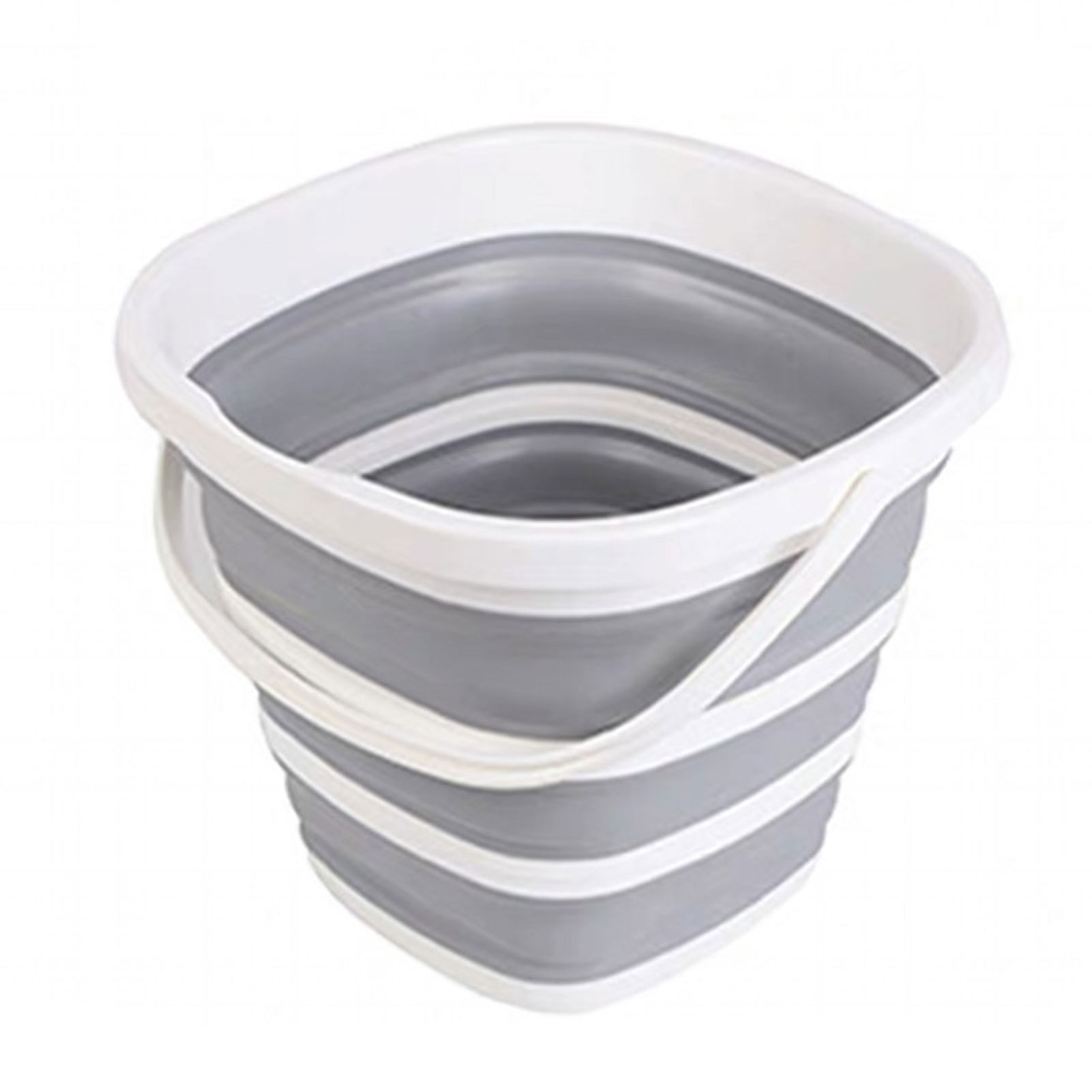 Fishing Car Washing Folding Bucket Portable Space Saving Water Container Picnic With Handle Cleaning Outdoor Survival Gardening: Grey 10L