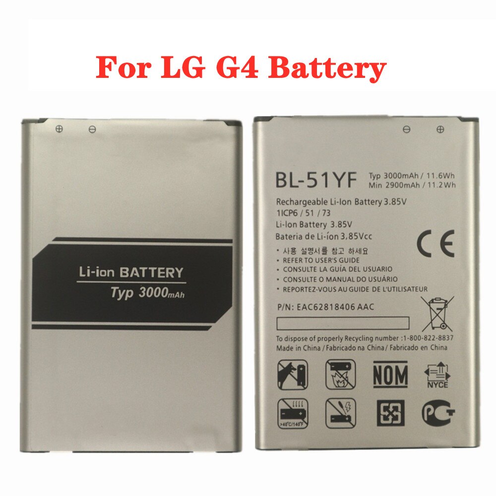 For LG V20 Stylus3 V10 V30 V30+ V30A V40 V50 G7 G7+ ThinQ G3 G4 G5 K7 K8 K10 K20 Plus Leon Tribute 2 5 Optimus LTE III 3 Battery: BL-51YF