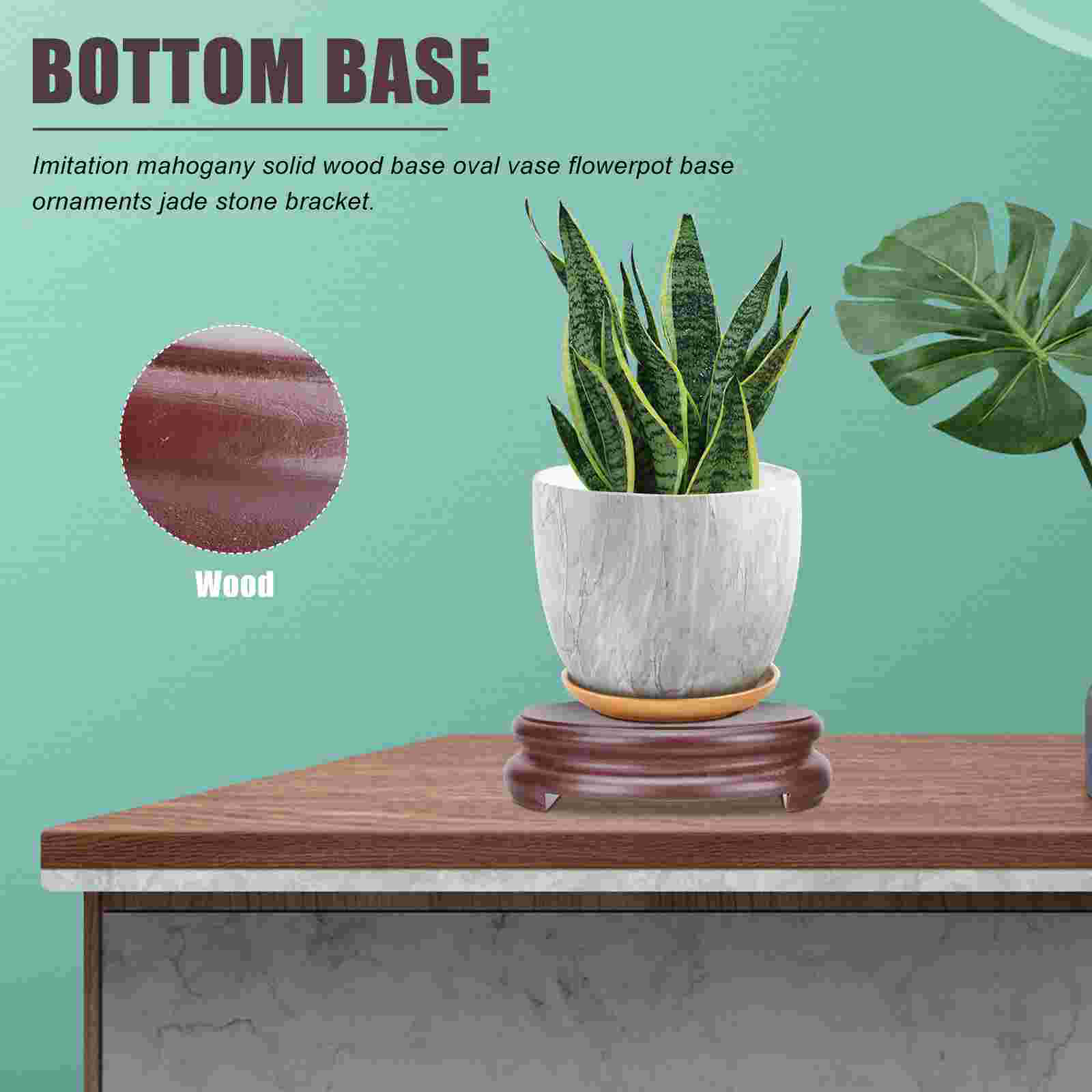 Versatile Wooden Base Statue Holder Flower Vase Pedestal DIY Oblong Base for Home Office Shop