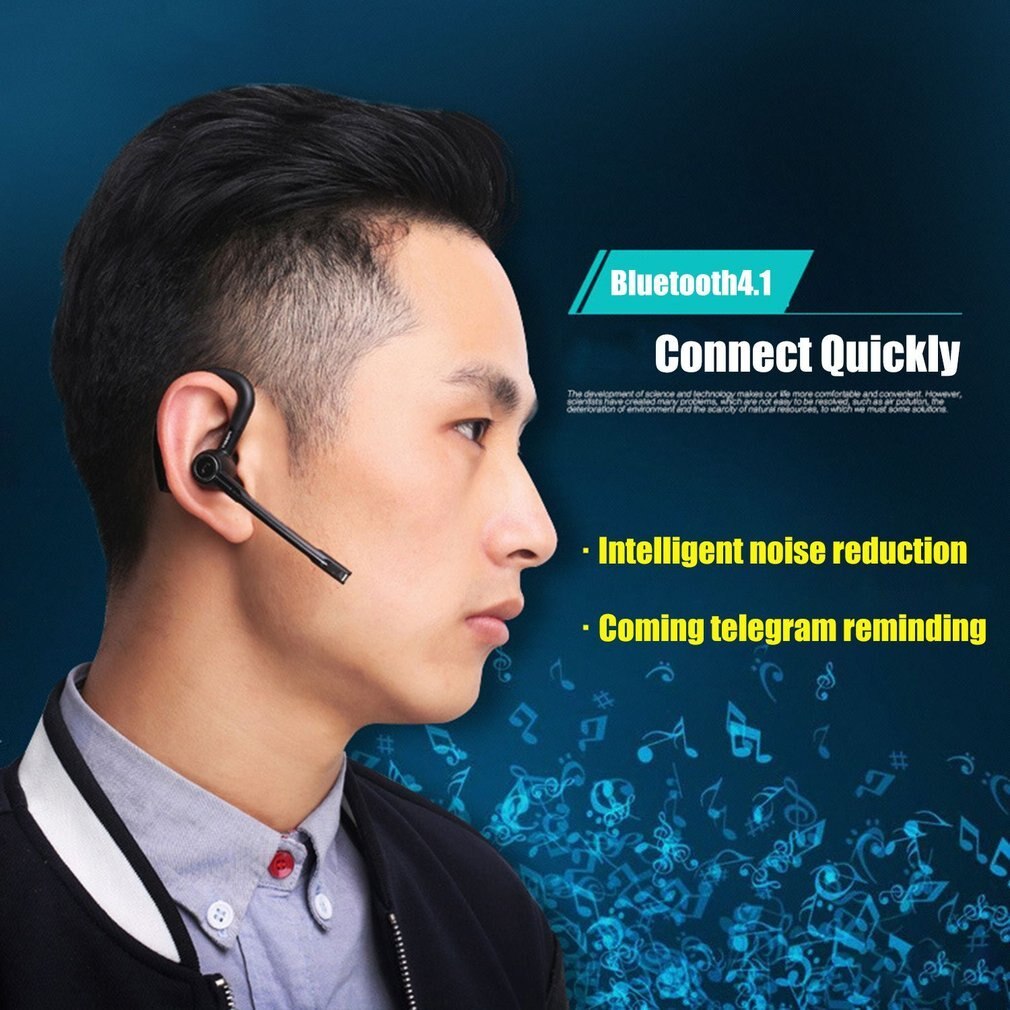V8S Business Bluetooth Headset Draadloze Koptelefoon Auto Bluetooth Handsfree Microfoon CSR-8615 Chips Stereo Muziek Headset