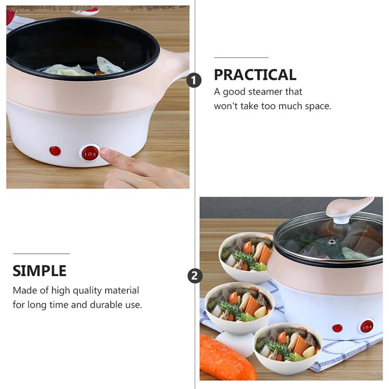 Mini Multifunction Electric Cooking Pot Machine Single/Double Layer Available Pot Multi Electric Rice Cooker Non-stick pan
