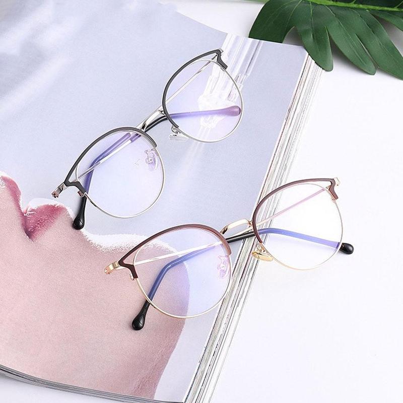High-Tech Penetrating Glasses Anti Blue Rays Eyeglasses Vintage Metal Glasses Frame