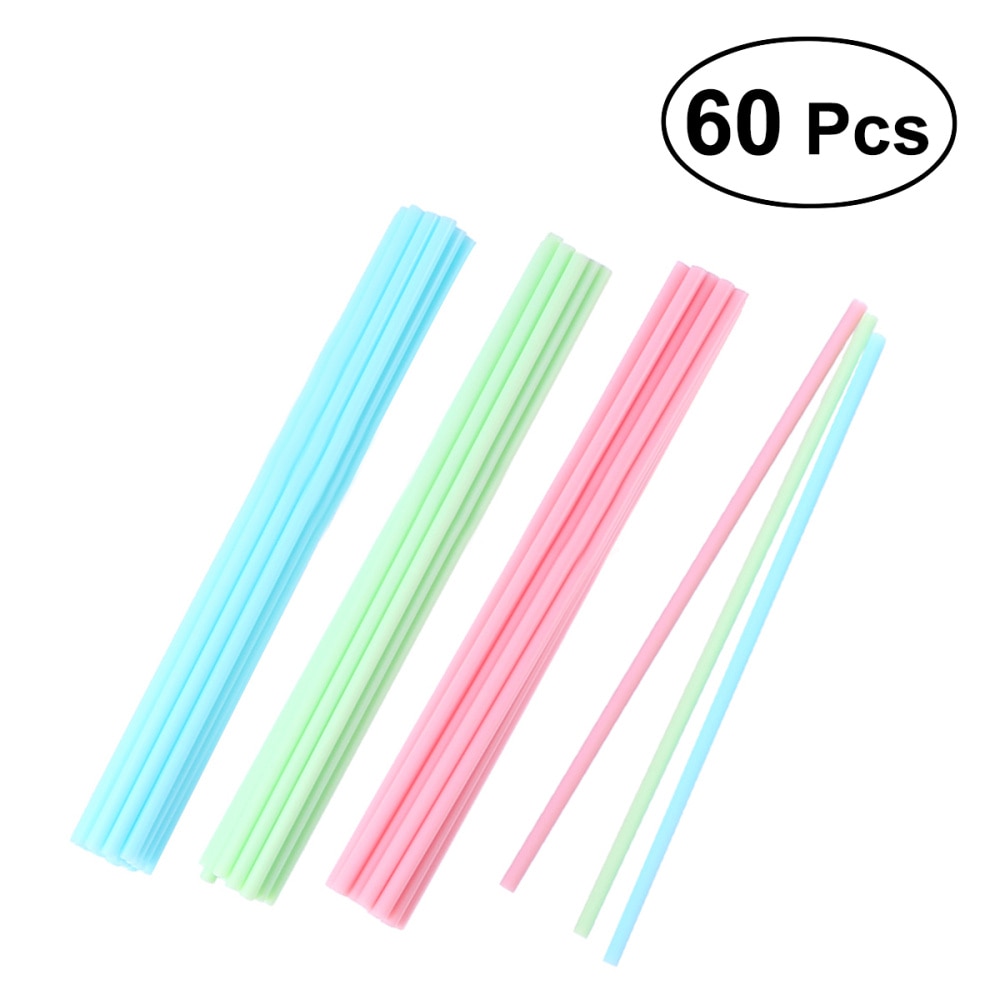 60 pcs Cake Pop Sticks DIY Plastic Pastel Colors 15 cm Candy Bar for Handwork (Random Color): Default Title