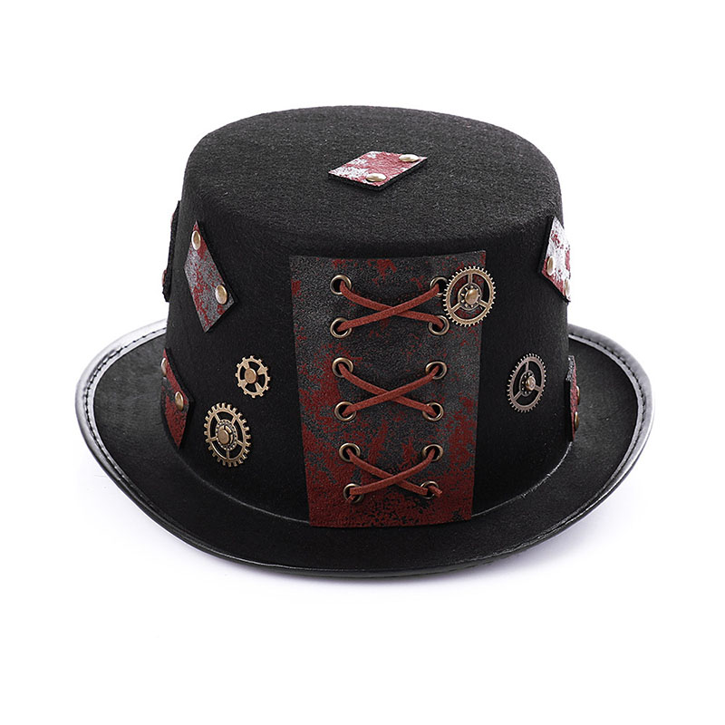 WOA Steampunk Metall Musik Festival Hütte Wacken offen Luft Fedora gotisch Felsen Getriebe Zubehör Halloween-Party Requisiten Für Männer Frauen: Ursprünglich Titel