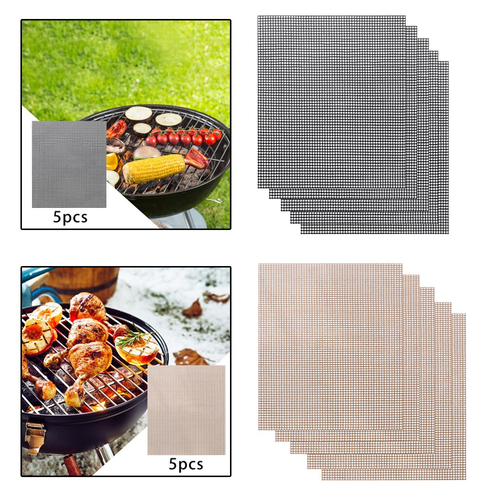 BBQ Grill Mesh Mat Glass Fiber Wire Net Non-Stick Pads Smoker Liner Reusable Sheet Baking Outdoor Activities 15.75x13inches