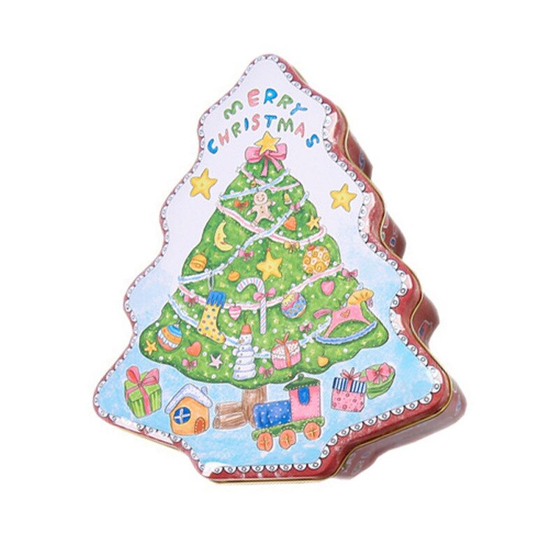 Portable Christmas Box Theme Tin Case Decorative Candy Box Storage Container: 51A