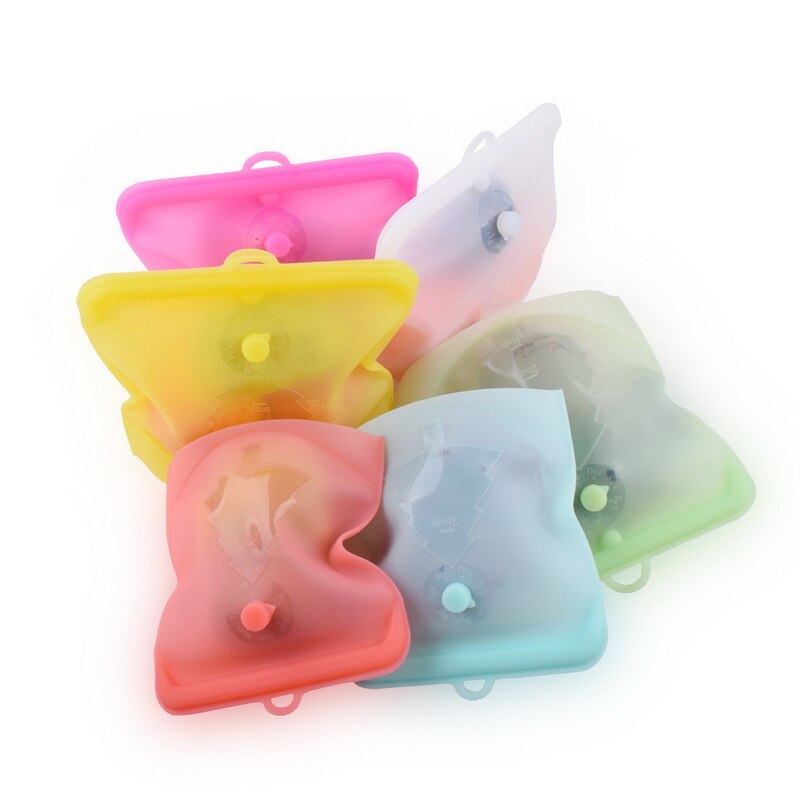 1Pcs Food Storage Bag Containers Reusable Freezer Bag Leakproof Top Ziplock Silicone Bags Kitchen Organizer Pouch ^^